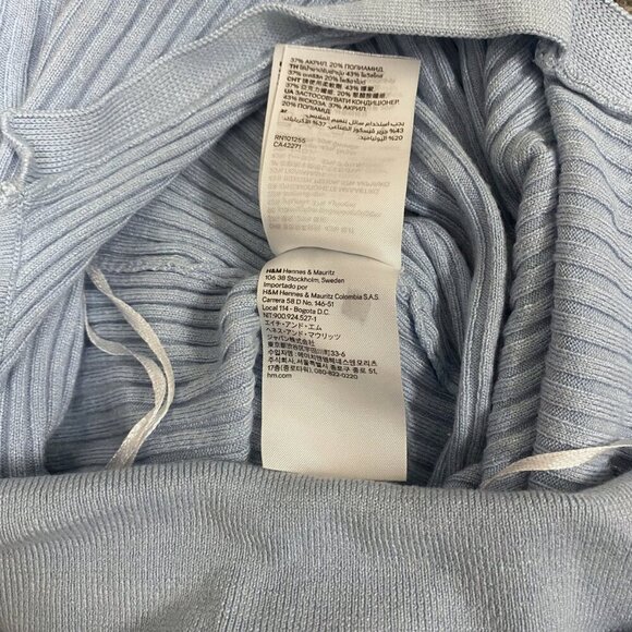 💙 H&M Divided Sky Blue Ribbed Knit Cropped Collar Sweater (Size M) - Picture 10 of 10